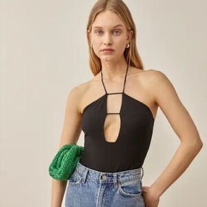 Reformation Meara Black Bodysuit
